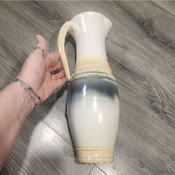 Vintage Signed XL Tall Water Pitcher Or Vase Studio Pottery - Picture 1 of 8